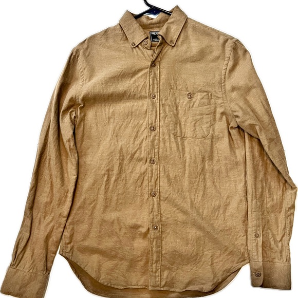 Todd Snyder Brushed Cotton Cashmere Twill Shirt in Camel size small - Picture 2 of 5